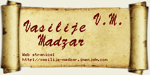 Vasilije Madžar vizit kartica